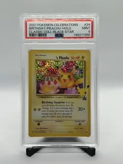 Birthday Pikachu Pokemon TCG 24/53 Celebrations Classic Collection Holo PSA 9 - Image 1