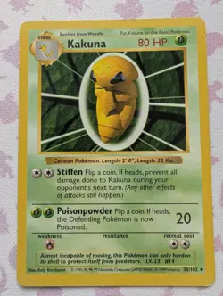 Pokemon TCG Kakuna Shadowless Base Set Uncommon 33 - Image 1