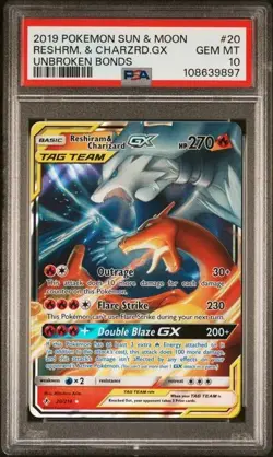 Pokemon Reshiram & Charizard GX 20/214 Unbroken Bonds 2019 - PSA 10 GEM MINT - Image 5