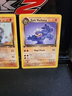 Machop 1st Edition 59/82 Dark Machoke 40/82 Dark Machamp 27/82 Pokemon Cards - Image 4