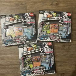 Pokemon TCG Black Bolt White Flare Poster Collection Lot Of 3 Sealed New! - Image 1