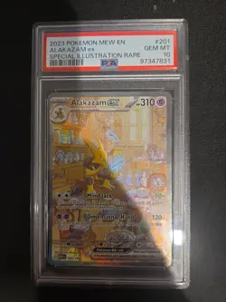 2023 POKEMON MEW EN-151 SPECIAL ILLUSTRATION RARE #201 ALAKAZAM EX PSA 10 - Image 1