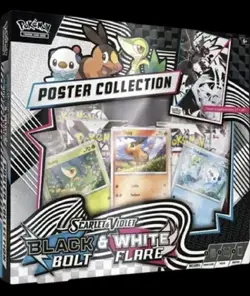 Pokemon Unova Poster Collection Black Bolt White Flare X 6 - Opened Case 6 pack - Image 1