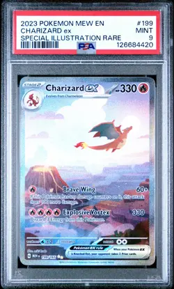 PSA 9 Charizard Ex #199 2023 Pokemon Mew En-151 126684420 - Image 1