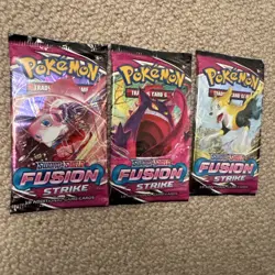 Pokemon TCG Sword & Shield Fusion Strike Booster Pack Sealed x3 - Image 2