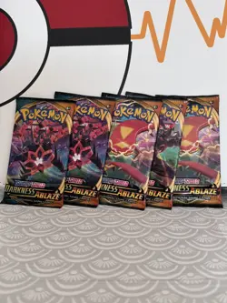 5 Sealed Darkness Ablaze Sword & Shield Booster Packs Pokemon TCG English - Image 1