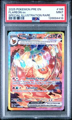 PSA 9 Flareon Ex #146 2025 Pokemon Pre En-Prismatic Evolutions 126684418 - Image 1