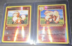 Pokemon TCG Growlithe & Arcanine Holo Card Lot - 2 Fire Type English Cards - Image 1