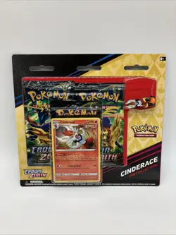 Pokemon Crown Zenith Pin Collection - Cinderace - Factory Sealed - Image 1