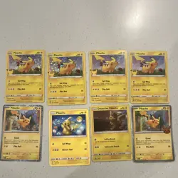 Pokemon TCG Pikachu + General Mills Pikachu 8-Card Lot Holo/Regular English rare - Image 1