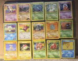 Pokemon TCG 15-Card Lot WOTC 1999 Vintage Base/Jungle/Fossil Mew Onix - Image 2
