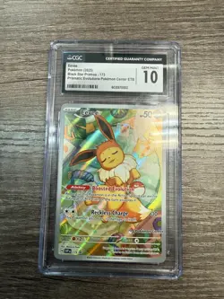 CGC 10 Eevee 173 Pokemon Center ETB Stamped Prismatic Evolutions Pokemon - Image 1