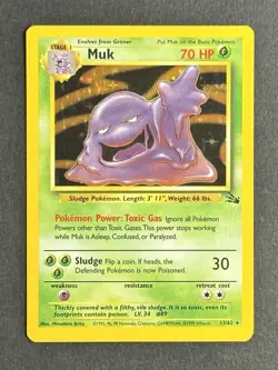 Muk 13/62 Holo Fossil Set Unlimited Rare Vintage Pokemon TCG 1999 WOTC NM - Image 1