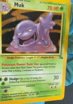 Muk 13/62 Holo Fossil Set Unlimited Rare Vintage Pokemon TCG 1999 WOTC NM - Image 2