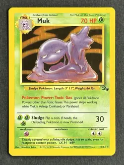 Muk 13/62 Holo Fossil Set Unlimited Rare Vintage Pokemon TCG 1999 WOTC NM - Image 3