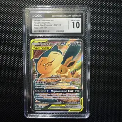 2019 CGC 10 Eevee & Snorlax GX SM169 Black Star Promo Tag Team Tin Pokemon Card - Image 1