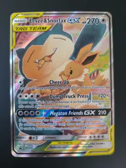 Eevee & Snorlax GX SM169 Holo Sun & Moon Promo Pokemon Card - Image 1