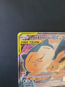 Eevee & Snorlax GX SM169 Holo Sun & Moon Promo Pokemon Card - Image 2