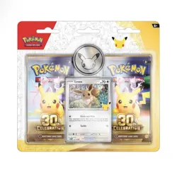 PREORDER Pokemon TCG 30th Celebration Eevee Card, 2 Booster Packs & Coin - Image 1