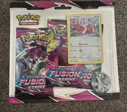 Pokemon TCG Fusion Strike 3 Pack Blister Eevee Promo Card New & Sealed - Image 1