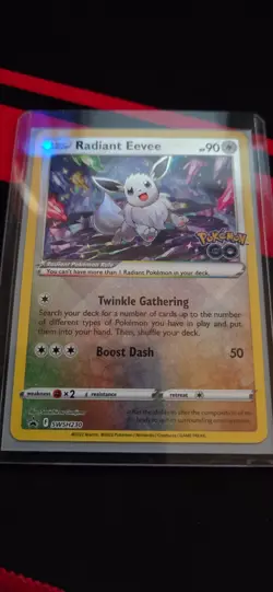 Radiant Eevee Holo Promo Pokemon Go Ultra Rare Pokemon Card - Image 2