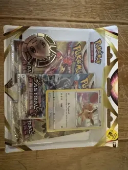 Pokemon TCG Astral Radiance 3-Pack Blister Eevee Promo Card & Coin - Image 1