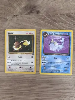 Pokemon TCG Dark Vaporeon Card 45/82 And Eevee 55/82 Team Rocket Set - Image 1