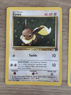 Pokemon TCG Dark Vaporeon Card 45/82 And Eevee 55/82 Team Rocket Set - Image 2