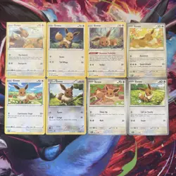 Pokemon TCG Eevee Card Bundle 8 Unique Cards English Near Mint - Image 1