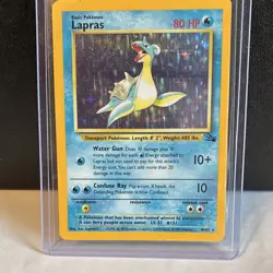 Pokemon Lapras 10/62 Fossil Holo Rare 1999 Unlimited English Ken Sugimori HP/MP - Image 1