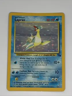 Pokemon TCG Lapras 10/62 Fossil Holo Unlimited English 1999 WOTC LP - Image 1