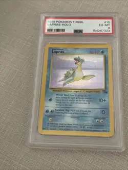 1999 Pokemon TCG Lapras Fossil Holo Unlimited Rare Card 10/62 PSA 6 - Image 1