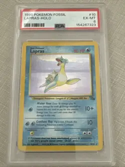 1999 Pokemon TCG Lapras Fossil Holo Unlimited Rare Card 10/62 PSA 6 - Image 2