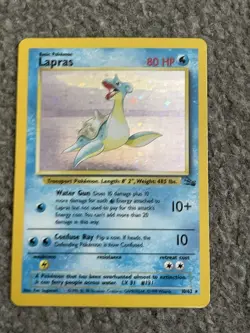 Pokemon TCG Lapras Holo Rare 10/62 Fossil Wizards of the Coast English 1999 - Image 1