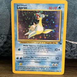 Pokemon TCG Lapras Fossil 10/62 Holo 1999-2000 Wizards Base Set Copyright... - Image 1