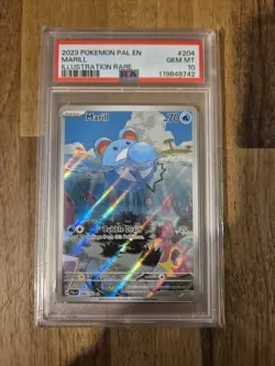 2023 Pokemon Paldea Evolved Marill Illustration Rare 204/193 PSA 10 Gem Mint - Image 1