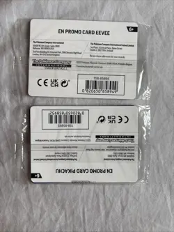 Pikachu & Eevee Pokemon Together Stamped Cards 025/165 & 133/165 Sealed Promos - Image 2