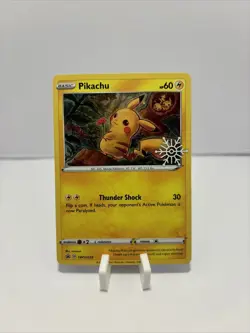 Pokemon TCG Pikachu Holo Promo SWSH153 Snowflake Stamp Holiday Advent Calendar - Image 1