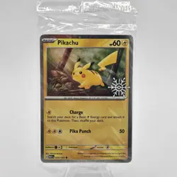 Pikachu Pokemon 2025 Promo Stamped Holiday Calendar Holo Sealed 025/165 - Image 1