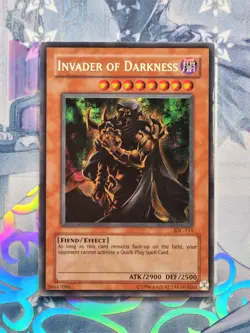 IOC-111 Invader of Darkness Secret Rare Unlimited Edition MP! YuGiOh TCG - Image 1