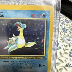 Pokemon TCG Lapras 1st Edition Holo Rare Card 10/62 Fossil 1999 Vintage WOTC MP - Image 2
