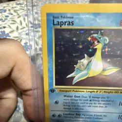 Pokemon TCG Lapras 1st Edition Holo Rare Card 10/62 Fossil 1999 Vintage WOTC MP - Image 3