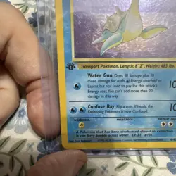 Pokemon TCG Lapras 1st Edition Holo Rare Card 10/62 Fossil 1999 Vintage WOTC MP - Image 4