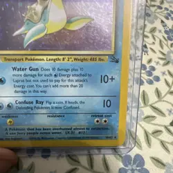 Pokemon TCG Lapras 1st Edition Holo Rare Card 10/62 Fossil 1999 Vintage WOTC MP - Image 5