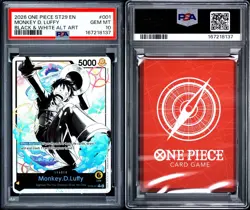 2026 ONE PIECE ST29-EGGHEAD BLACK & WHITE ALT ART #001 MONKEY D. LUFFY PSA 10 - Image 3