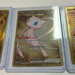 Mew ex 205/165 Scarlet & Violet 151 Promo Gold Metal Pokemon Card X3 - Image 3
