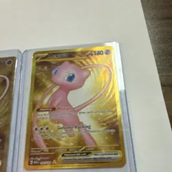 Mew ex 205/165 Scarlet & Violet 151 Promo Gold Metal Pokemon Card X3 - Image 4