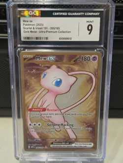 Pokemon TCG Mew ex 205/165 Sv: Scarlet & Violet 151 Hyper Rare Holo CGC 9 - Image 1