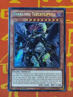 YUGIOH DARKLORD TEZCATLIPOCA SECRET RARE 1ST EDITION NM DESO-EN031 - Image 1
