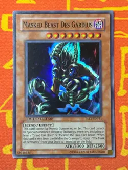 YUGIOH MASKED BEAST DES GARDIUS SUPER RARE EXCELLENT TAEV-ENSE1 - Image 1